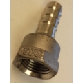 1/2" NPT FEMALE  x 1/2" hose barb - 304 Stainless