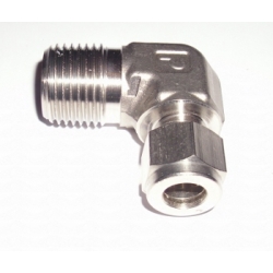 1/2" NPT x 3/8" Tube Compression 90 degree adapter SS
