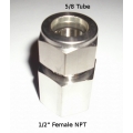5/8" Tube x 1/2" Female NPT compression adapter stainless