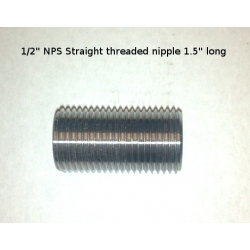 1/2" STRAIGHT thread nipple 1.5" long