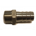 3/4" NPT x 3/4" hose barb -  Stainless