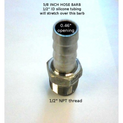 5/8" HOSE barb x 1/2" NPT - HIGH FLOW