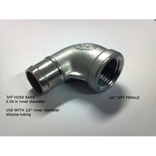 Stainless ELBOW 10MM S/S MAXI PUMP 