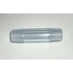 Clear PVC 1/2" NPT nipple - 3" long