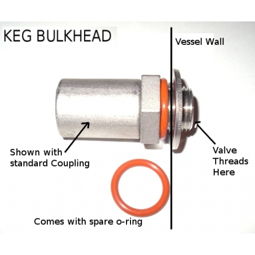 1/2" Stainless Steel Homebrew Weldless Bulkhead Fitting For Kettle Keg YG 