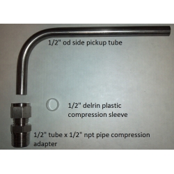 . SIDE  pickup - Weldless version drain / dip tube SS kit