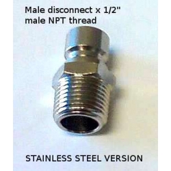 1/2" STAINLESS Quick Disconnect - Male x 1/2" NPT male